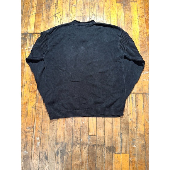 Mendocino Sweater Mens XL Black Ribbed Hem & Cuff Long Sleeve V Neck Pullover - Picture 2 of 7